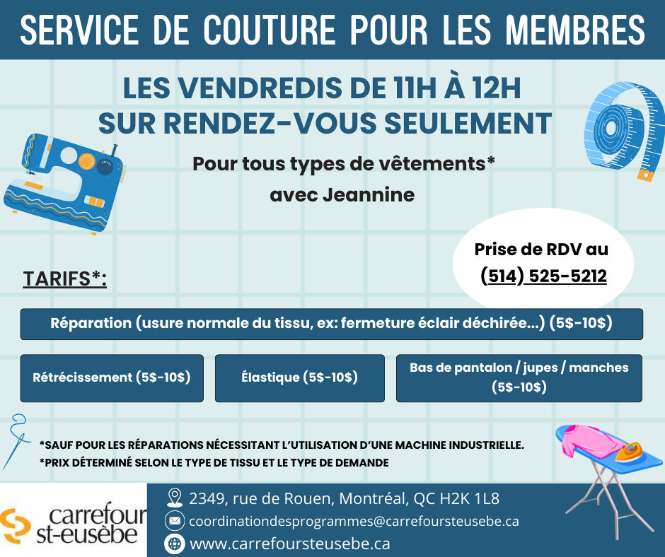 Service de couture Carrefour st Eusèbe