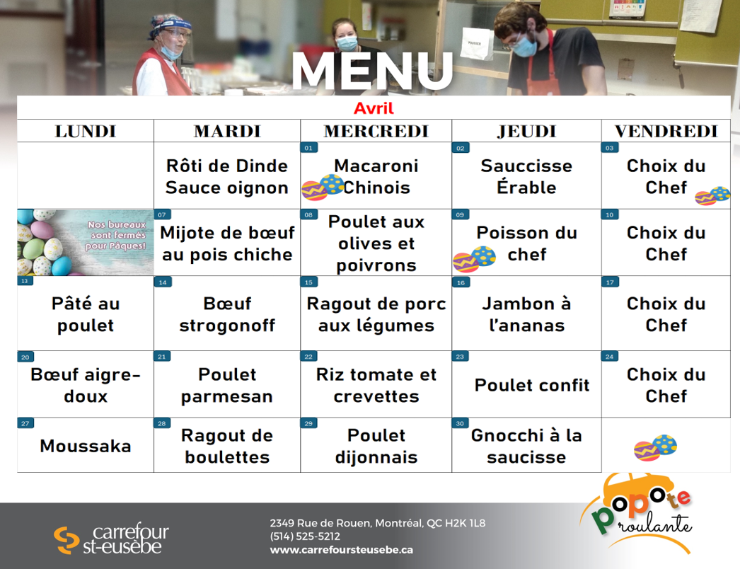 Menu popote roulante